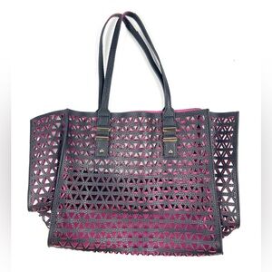 Women’s Black & Pink Triangle Cut Out Tote